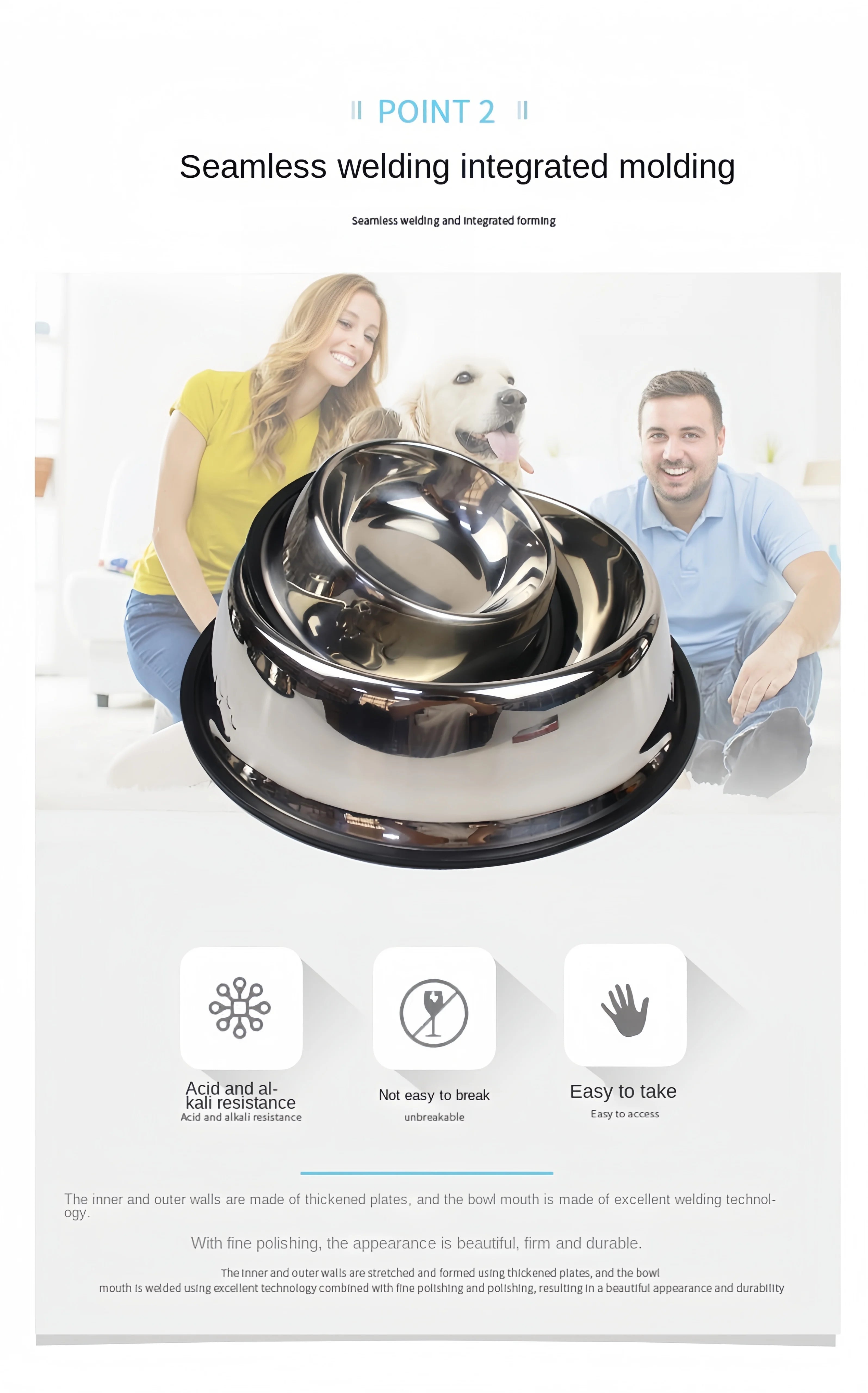 Stainless Steel Pet Feeding Bowl – Durable Food & Water Dish (6 Sizes)