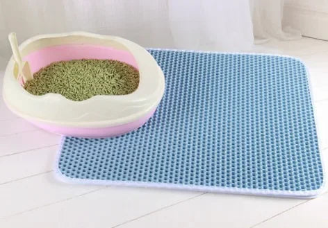 Waterproof Double-Layer Cat Litter Mat – Non-Slip, Washable Pad with Bonus Gift