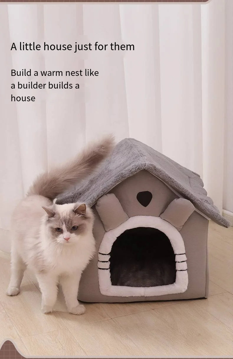 All-Season Washable Pet House – Soft Indoor Bed for Cats & Small Dogs