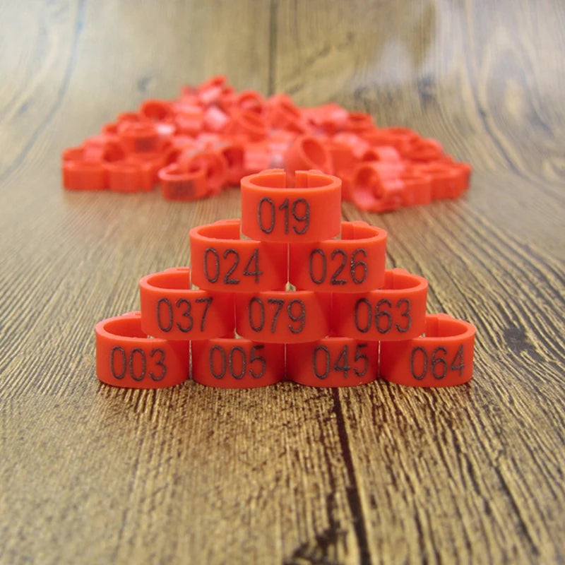 100pcs 8mm Bird ID Clip Rings – Numbered Plastic Leg Bands for Parrots & Pigeons