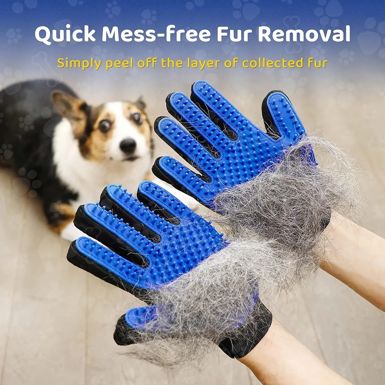 Gentle Pet Grooming Glove – Hair Remover Mitt for Cats & Dogs