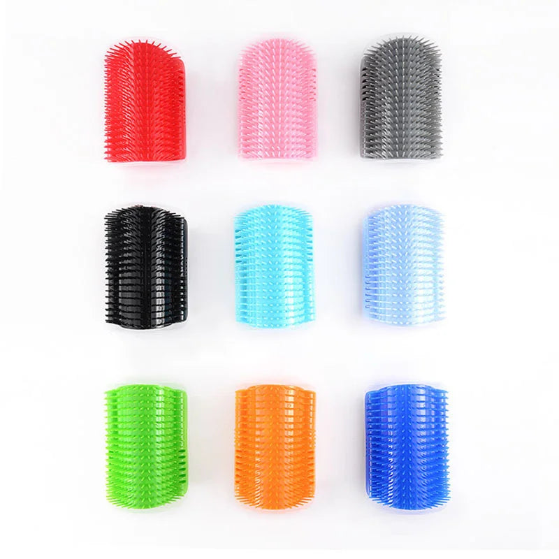 Wall Corner Cat Self-Groomer – Bristle Brush Scratcher with Massaging Arch