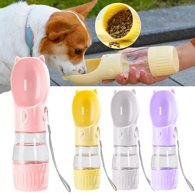 2-in-1 Portable Dog Water Bottle & Food Container – Travel Pet Dispenser