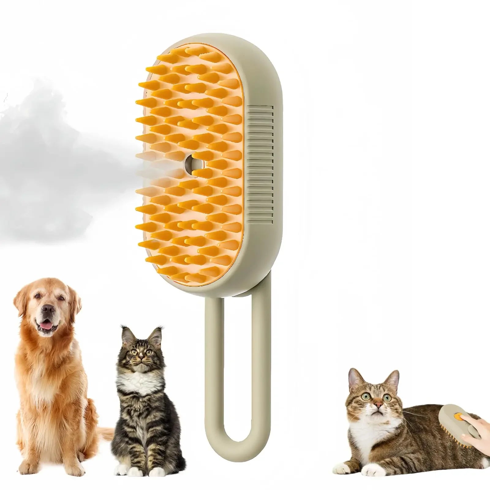 3-in-1 Pet Spray Massage Brush – Foldable Steam Comb for Bathing & Hair Removal