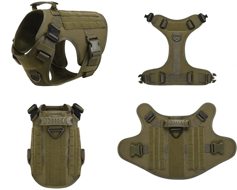 Tactical Dog Harness & Leash Set – Military Training Vest for All Breeds