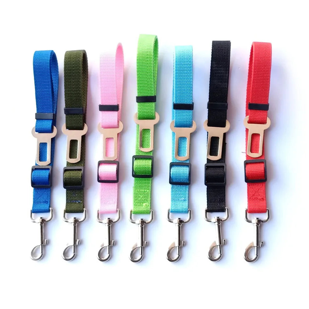 Adjustable Reflective Dog Car Seat Belt – Cushioned Elastic Travel Harness