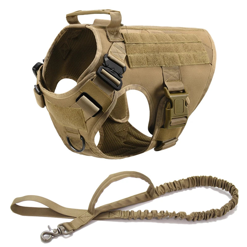 Tactical Dog Harness & Leash Set – Military Training Vest for All Breeds