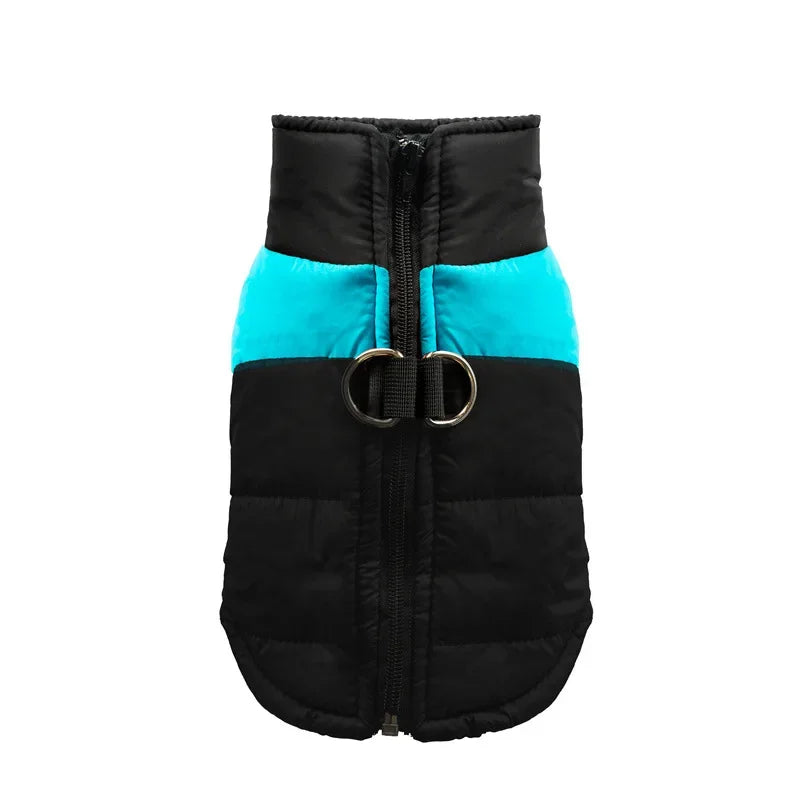 Waterproof Winter Dog Jacket – Warm Padded Vest with Zipper for Small to Large Dogs