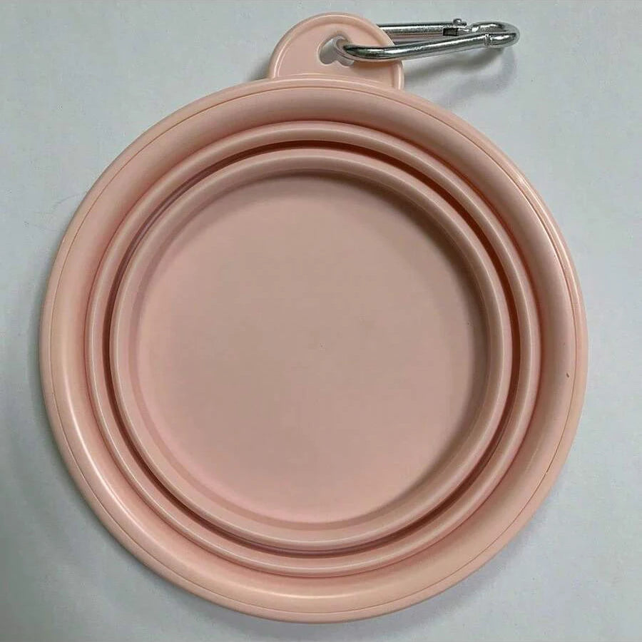 350ml Foldable Pet Travel Bowl – Macaron Color with Carabiner