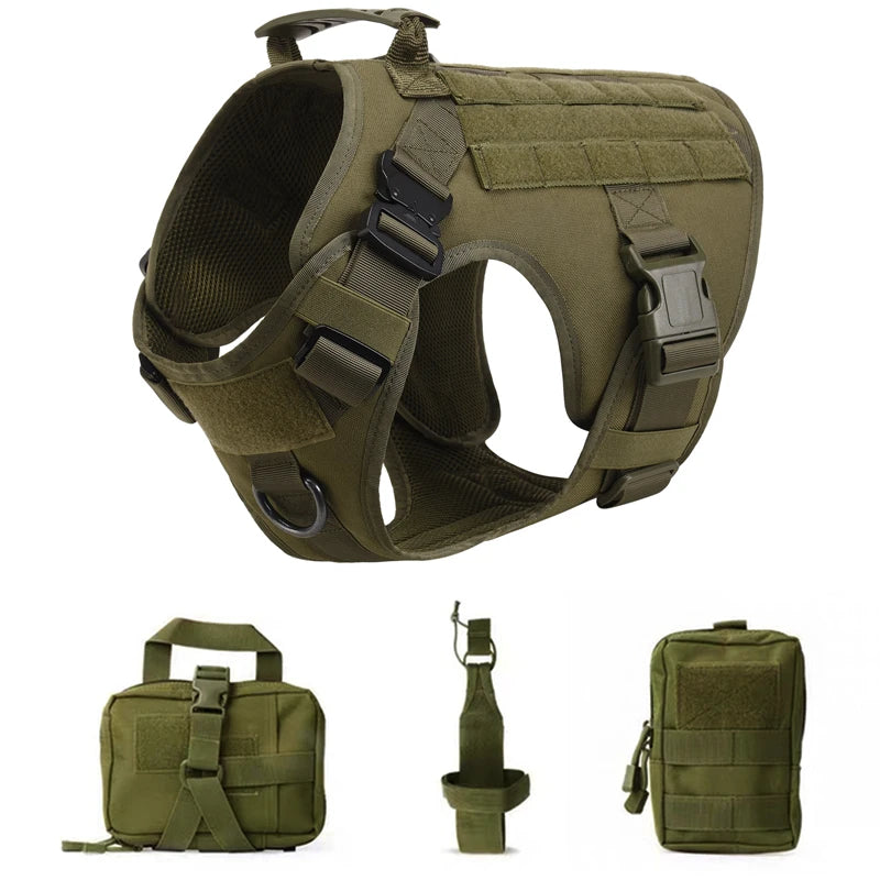 Tactical Dog Harness & Leash Set – Military Training Vest for All Breeds