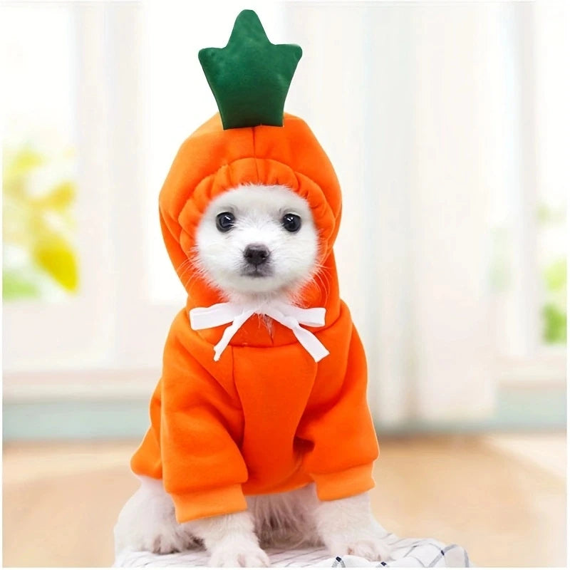 Cute Fruit Fleece Dog Hoodie – Warm Pet Clothes for Small Dogs & Cats