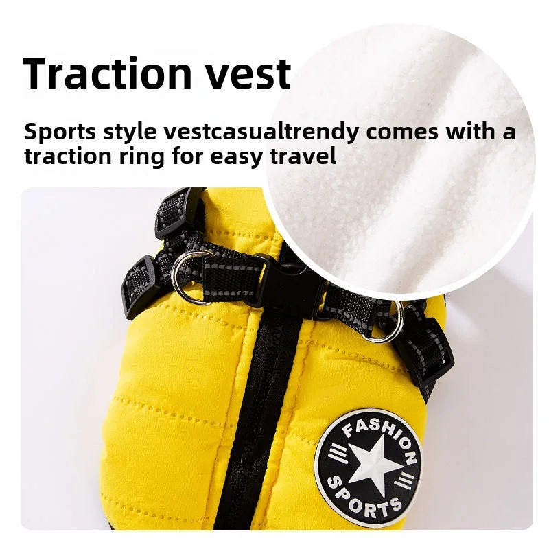 Winter Dog Jacket with Built-in Harness – Waterproof Warm Coat for Small & Large Dogs