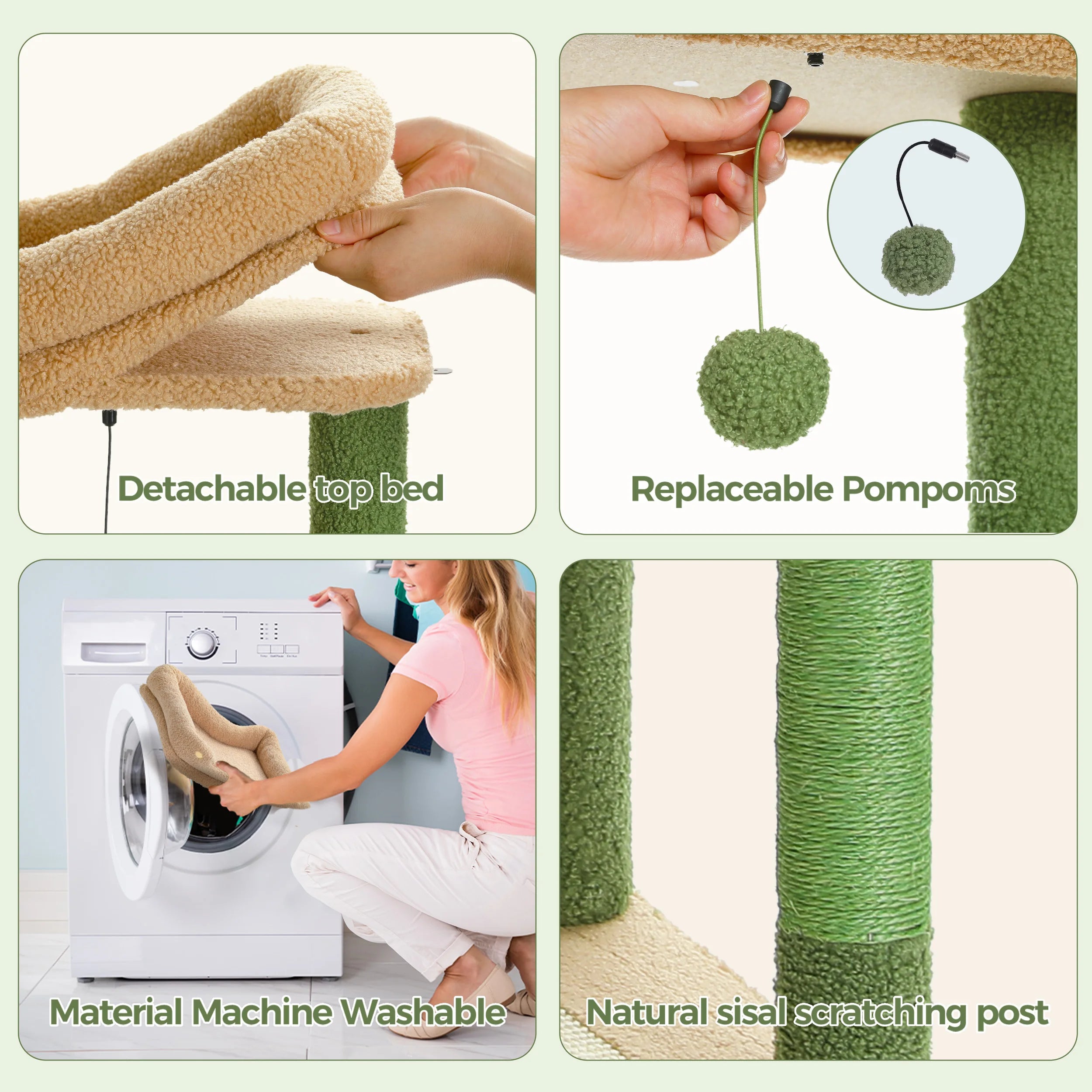 Large Indoor Cat Tree with XL Hammock & Scratching Posts