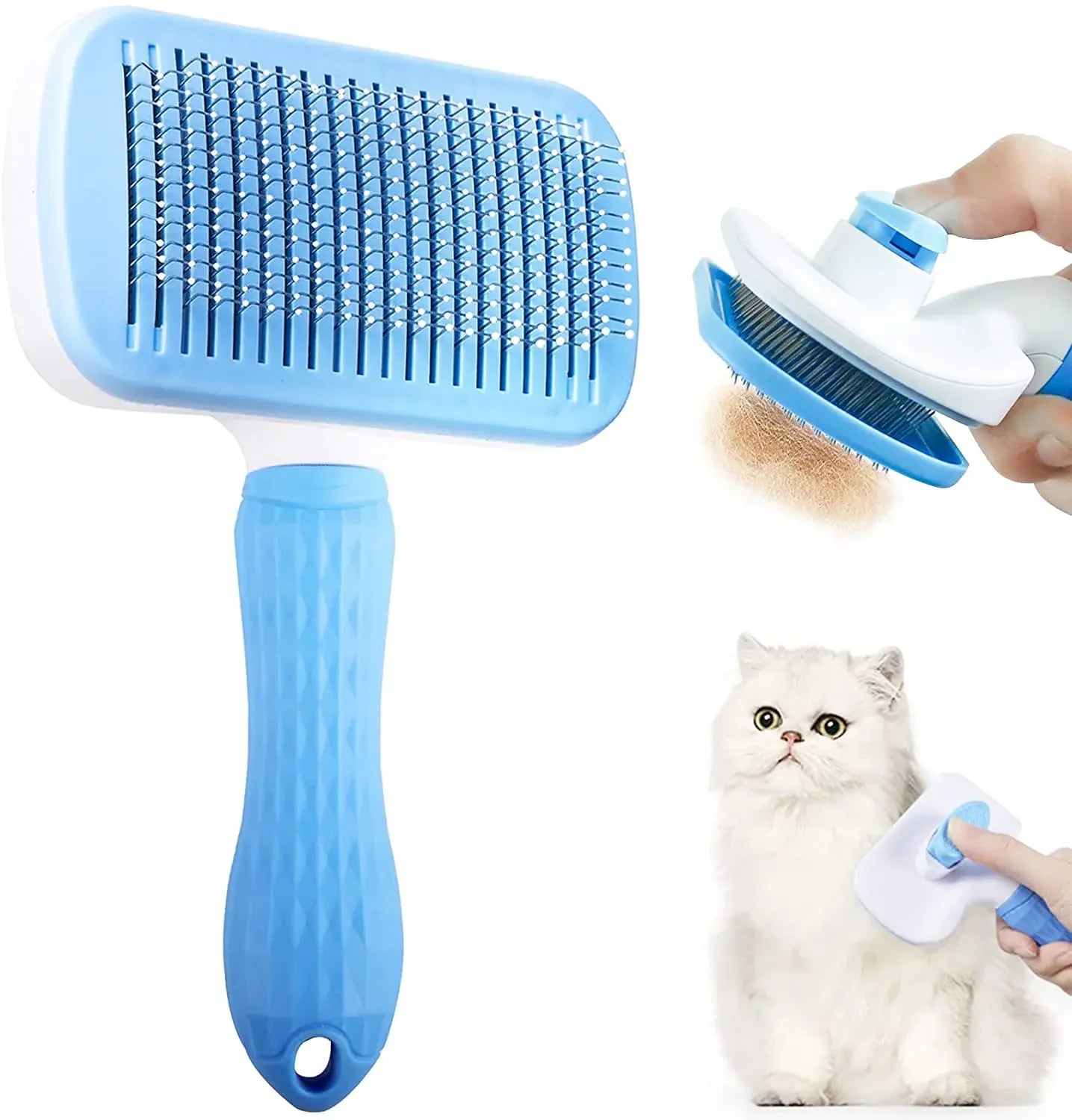 Pet Hair Remover Brush – Grooming Comb for Long-Haired Dogs & Cats