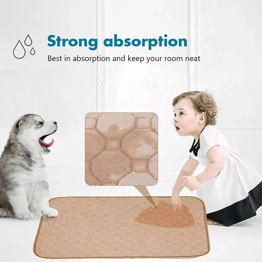 Washable Dog Training Pad – Reusable Non-Slip Pee Mat for Pets