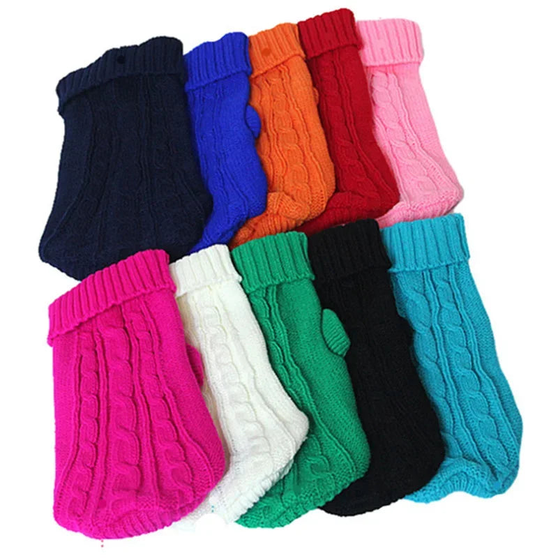Knitted Dog Sweater – Winter Pet Clothes for Small & Medium Dogs
