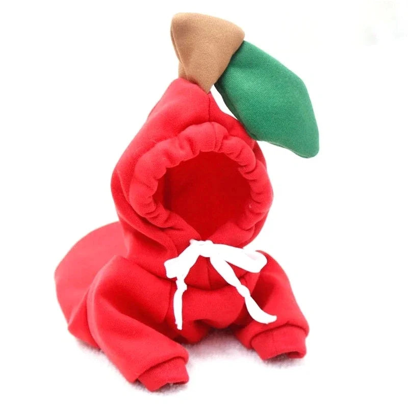 Cute Fruit Fleece Dog Hoodie – Warm Pet Clothes for Small Dogs & Cats