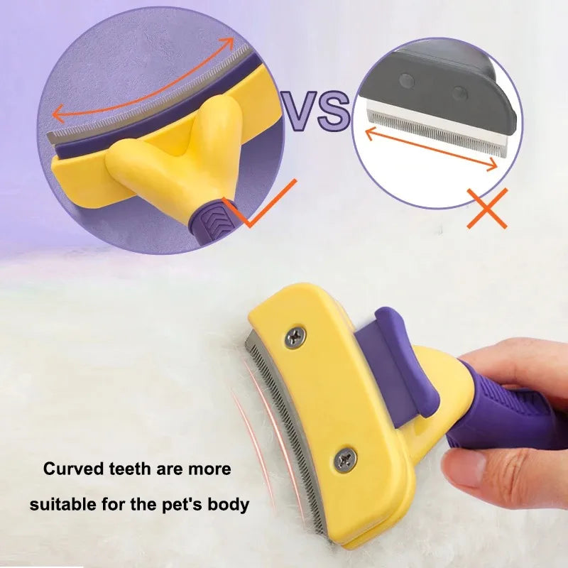 Dog & Cat Grooming Brush – Anti-Knot & Hair Removal Comb for Short Hair Pets