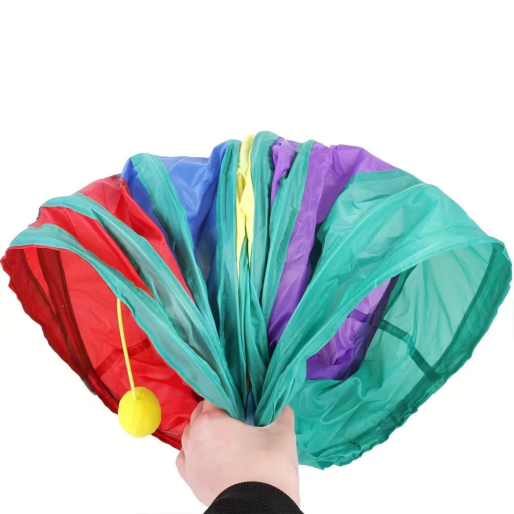 Foldable Cat Tunnel Toy – Breathable Indoor Play Tunnel with Crinkle Paper
