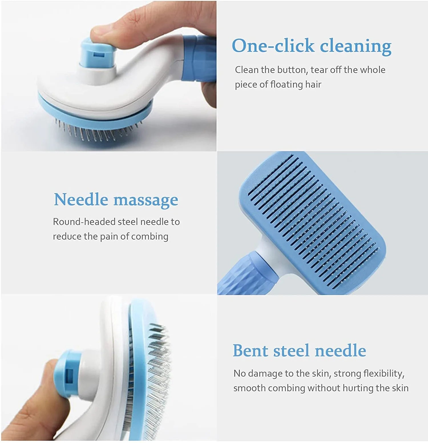 Pet Hair Remover Brush – Grooming Comb for Long-Haired Dogs & Cats