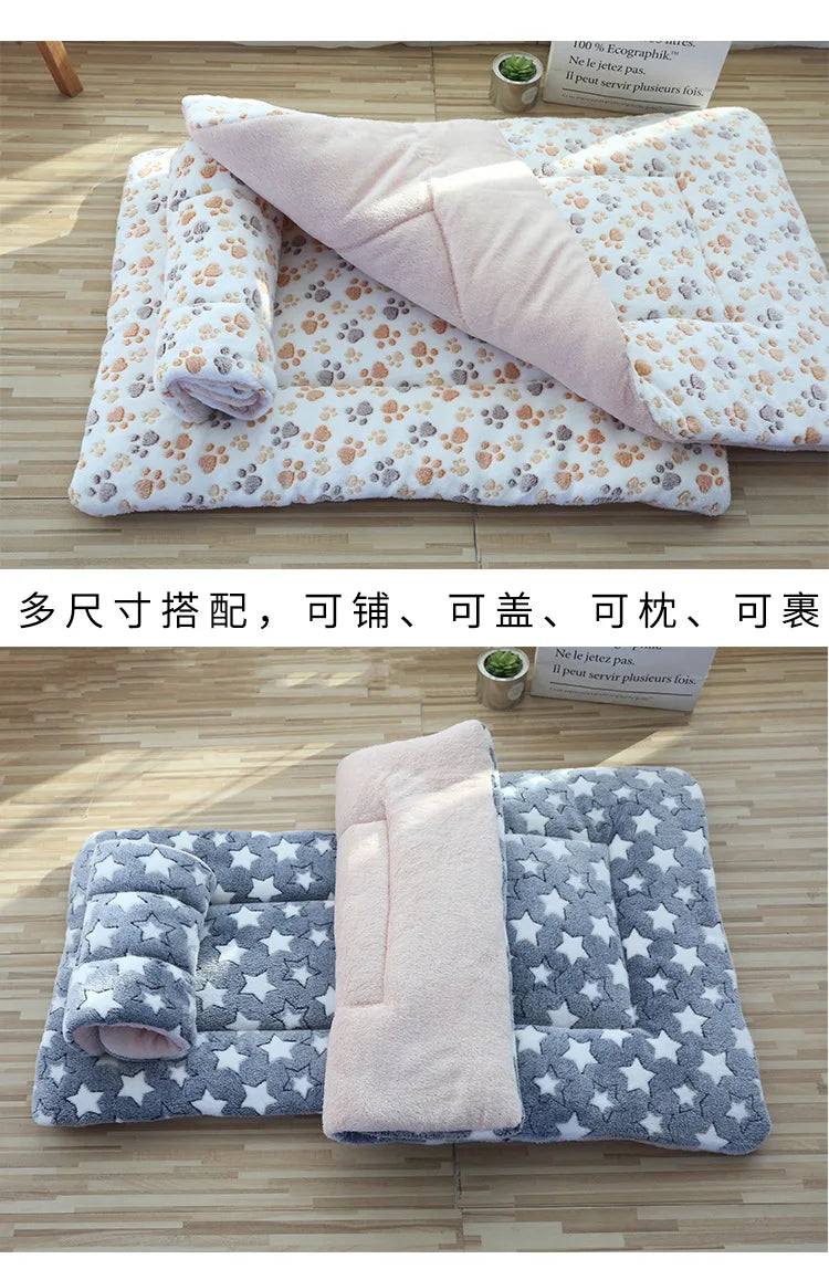 Double-Sided Plush Pet Bed – Warm, Cozy Mat for Cats & Small Dogs