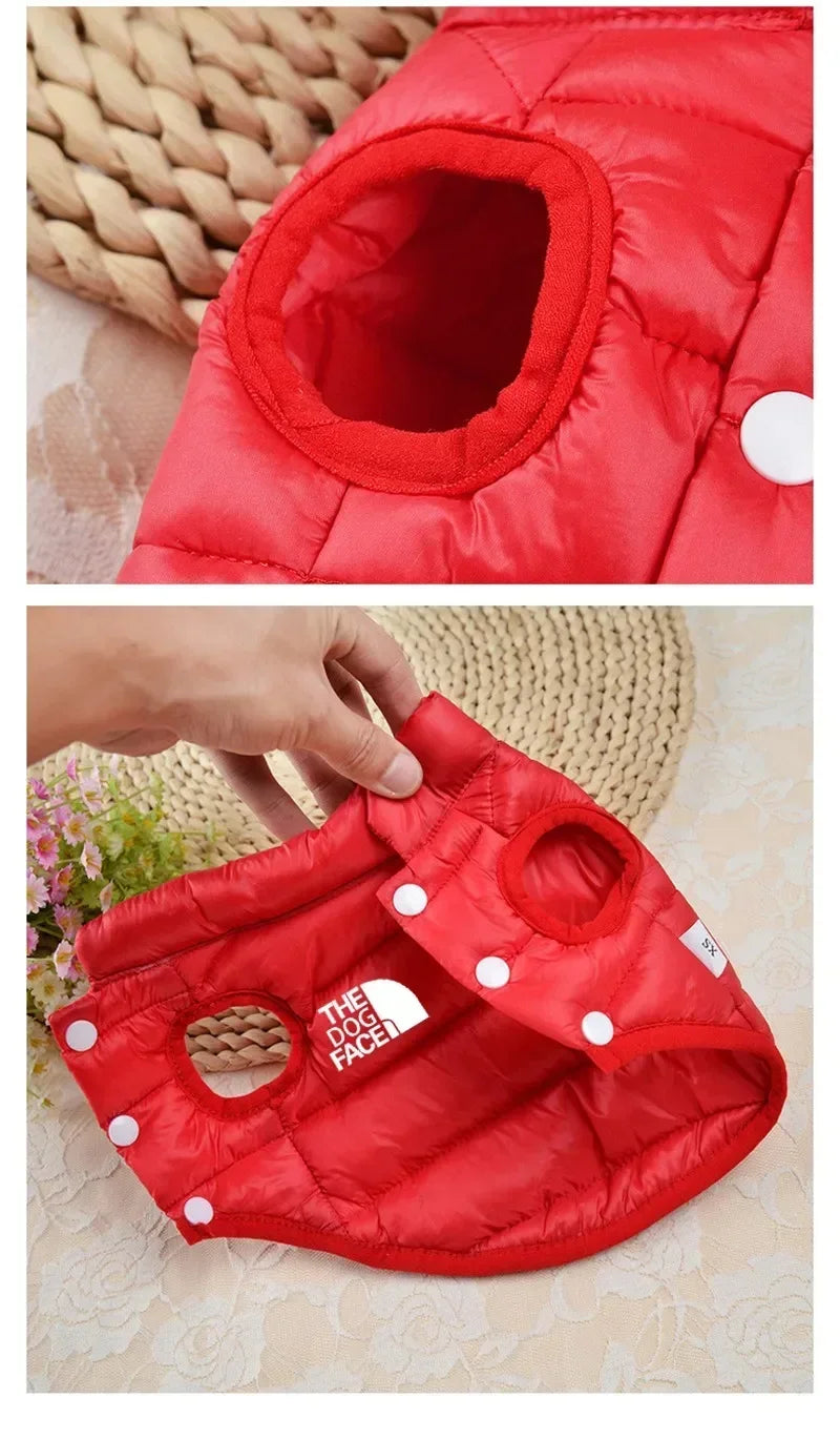 Double-Sided Winter Dog Coat – Warm Reversible Vest for Small & Medium Dogs